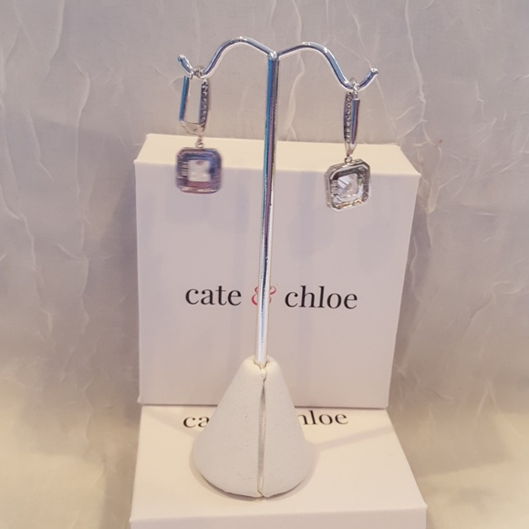 cate and chloe princess cut earrings nib - Picture 5 of 7